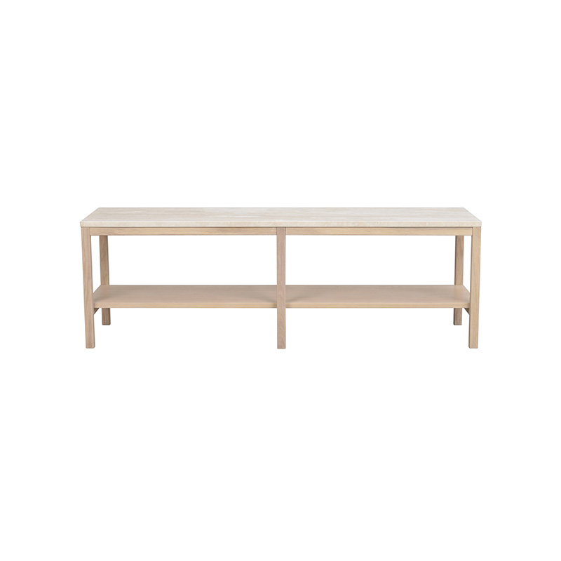 Orwel Low Console Hvíttuð Eik/Beige