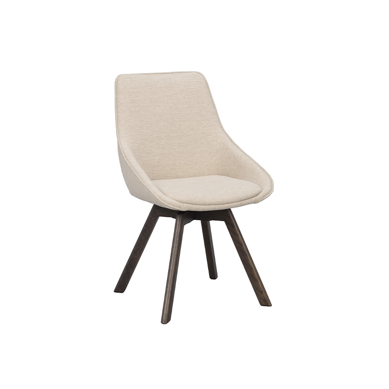 Alison Borðstofustóll Light Beige / Brúnir Fætur